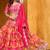 Pink Art Silk Abstract Print Semi Stitched Lehenga Choli Size Up To 42