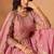 Baby Pink Organza Hand Embroidery Semi Stitched Lehenga Choli Size Up To 42
