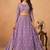 Lavender Organza Hand Embroidery Semi Stitched Lehenga Choli Size Up To 42