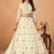 White Organza Hand Embroidery Semi Stitched Lehenga Choli Size Up To 42