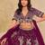 Purple Art Silk Sequins Work Semi Stitched Lehenga Choli Size Up To 42