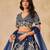 Royal Blue Art Silk Sequins Work Semi Stitched Lehenga Choli Size Up To 42