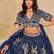 Royal Blue Art Silk Sequins Work Semi Stitched Lehenga Choli Size Up To 42