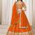 Orange Art Silk Sequins Work Semi Stitched Lehenga Choli Size Up To 42