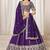 Purple Art Silk Sequins Work Semi Stitched Lehenga Choli Size Up To 42