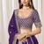 Purple Art Silk Sequins Work Semi Stitched Lehenga Choli Size Up To 42
