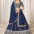 Blue Art Silk Sequins Work Semi Stitched Lehenga Choli Size Up To 42
