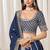 Blue Art Silk Sequins Work Semi Stitched Lehenga Choli Size Up To 42