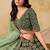 Green Art Silk Zari Work Semi Stitched Lehenga Choli Size Up To 42
