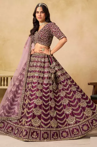 Onion Pink Art Silk Zari Work Semi Stitched Lehenga Choli Size Up To 42