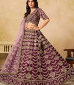 Onion Pink Art Silk Zari Work Semi Stitched Lehenga Choli Size Up To 42