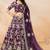 Purple Art Silk Hand Embroidery Semi Stitched Lehenga Choli Size Up To 42