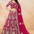 Pink  Art Silk Hand Embroidery Semi Stitched Lehenga Choli Size Up To 42