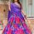 Purple Organza Mirror Work Semi Stitched Lehenga Choli Size Up To 42