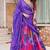 Purple Organza Mirror Work Semi Stitched Lehenga Choli Size Up To 42