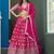 Pink  Art Silk Thread Work Semi Stitched Lehenga Choli Size Up To 42