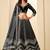 Black Velvet Zari Work Semi Stitched Lehenga Choli Size Up To 42