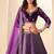 Purple Velvet Zari Work Semi Stitched Lehenga Choli Size Up To 42