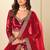Red Velvet Zari Work Semi Stitched Lehenga Choli Size Up To 42