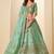 Sea Green Art Silk Zari Work Semi Stitched Lehenga Choli Size Up To 42