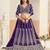 Purple Georgette Zari Work Semi Stitched Lehenga Choli Size Up To 42