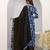 Elegant blue floral printed anarkali kurta set with dupatta