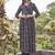Women black printed anarkali kurta set with v-neck & ethnic motif print