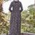 Women black printed anarkali kurta set with v-neck & ethnic motif print