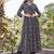 Women black printed anarkali kurta set with v-neck & ethnic motif print