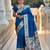 Teal blue  faux banarasi silk saree with paithani rich weaved pallu and blouse