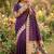 Wine  faux banarasi silk saree with paithani rich weaved pallu and blouse