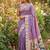 Lavender faux banarasi silk saree with paithani rich weaved pallu and blouse