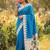 Teal blue  faux banarasi silk saree with paithani rich weaved pallu and blouse