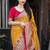 Yellow soft silk saree with unstitched blouse piece