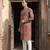 festive brown silk blend printed kurta for men