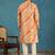 men   s yellow silk blend multicolor printed straight kurta