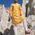 men’s yellow silk blend ethnic printed straight kurta
