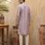 men’s lavender ethnic silk blend embroidered kurta