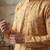 men’s mustard ethnic silk blend printed kurta