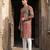 men’s ethnic brown printed silk blend kurta with trousers