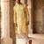 men’s viscose rayon yellow embroidered straight kurta