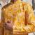 yellow silk blend printed kurta trouser set for men