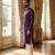 men’s purple silk blend jacquard pattern straight kurta trouser set