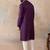 men   s purple silk blend jacquard pattern straight kurta trouser set
