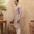men’s lavender silk blend embroidered kurta with trouser set