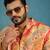 yellow silk blend straight printed kurta trouser set