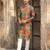 men’s multicolor silk blend printed kurta trouser set