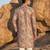 men's multicolor silk blend printed straight kurta with trousers
