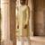 men’s yellow viscose rayon embroidered straight kurta with trousers