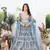 Sky Blue Color Sequins and Jari  Embroidery Work Net Lahenga Choli Set